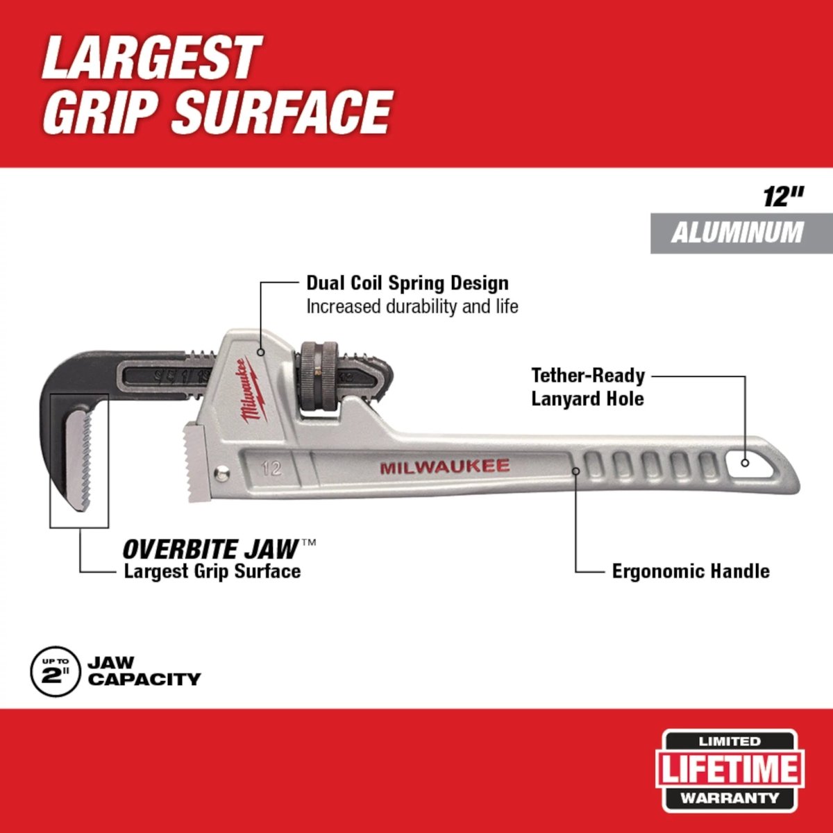 12” Aluminum Pipe Wrench - AAA Industrial Supply