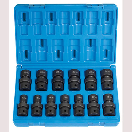 1/2" Dr. 13 Pc. Std Length Metric Univ. Set - 12 Point - AAA Industrial Supply