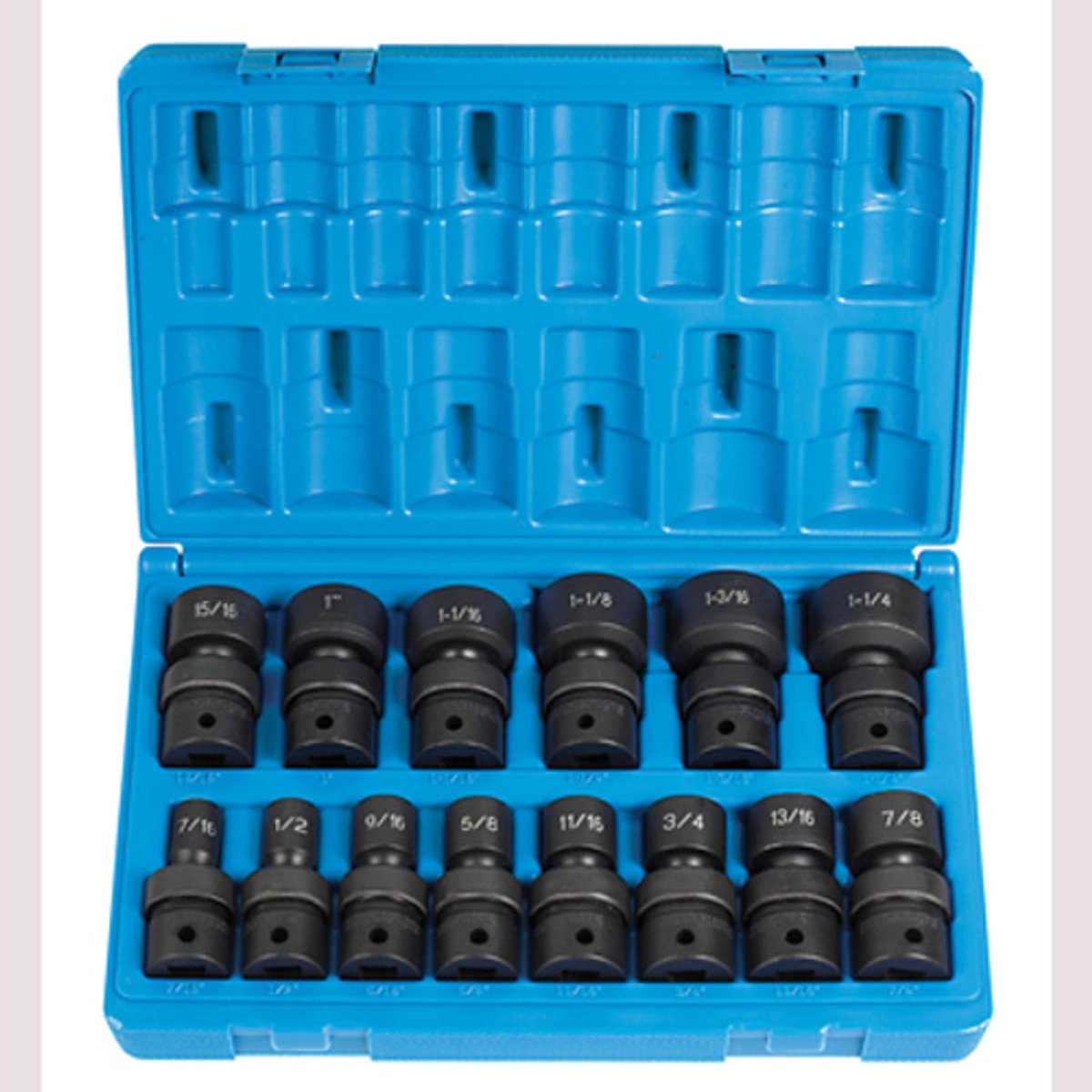 1/2" Dr. 14 Pc. Std. Length Frac.Univ.Set - 12 Point - AAA Industrial Supply