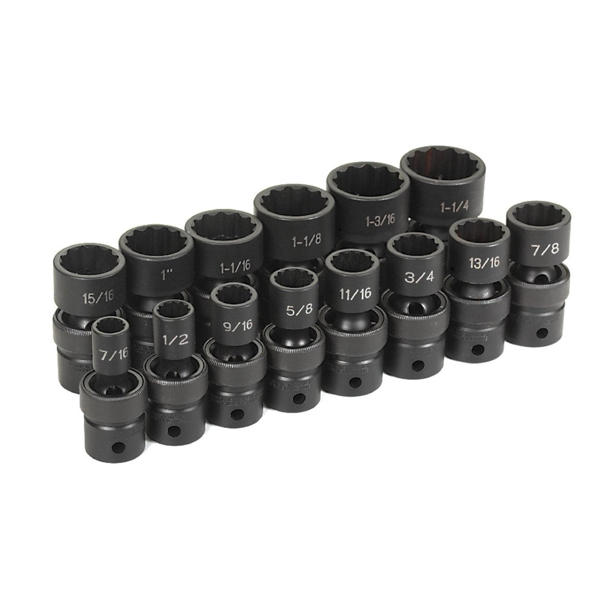 1/2" Dr. 14 Pc. Std. Length Frac.Univ.Set - 12 Point - AAA Industrial Supply