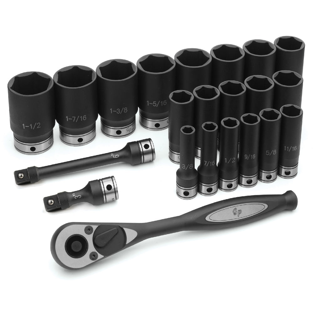 1/2" Dr. 22pc Fractional Deep Duo - Socket Set - 6 Pt. - AAA Industrial Supply