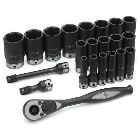 1/2" Dr. 22pc Fractional Deep Duo - Socket Set - 6 Pt. - AAA Industrial Supply