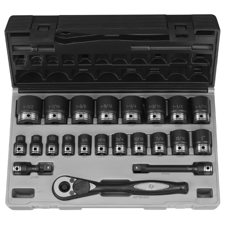 1/2" Dr. 22pc Fractional Duo - Socket Set - 12 Point - AAA Industrial Supply