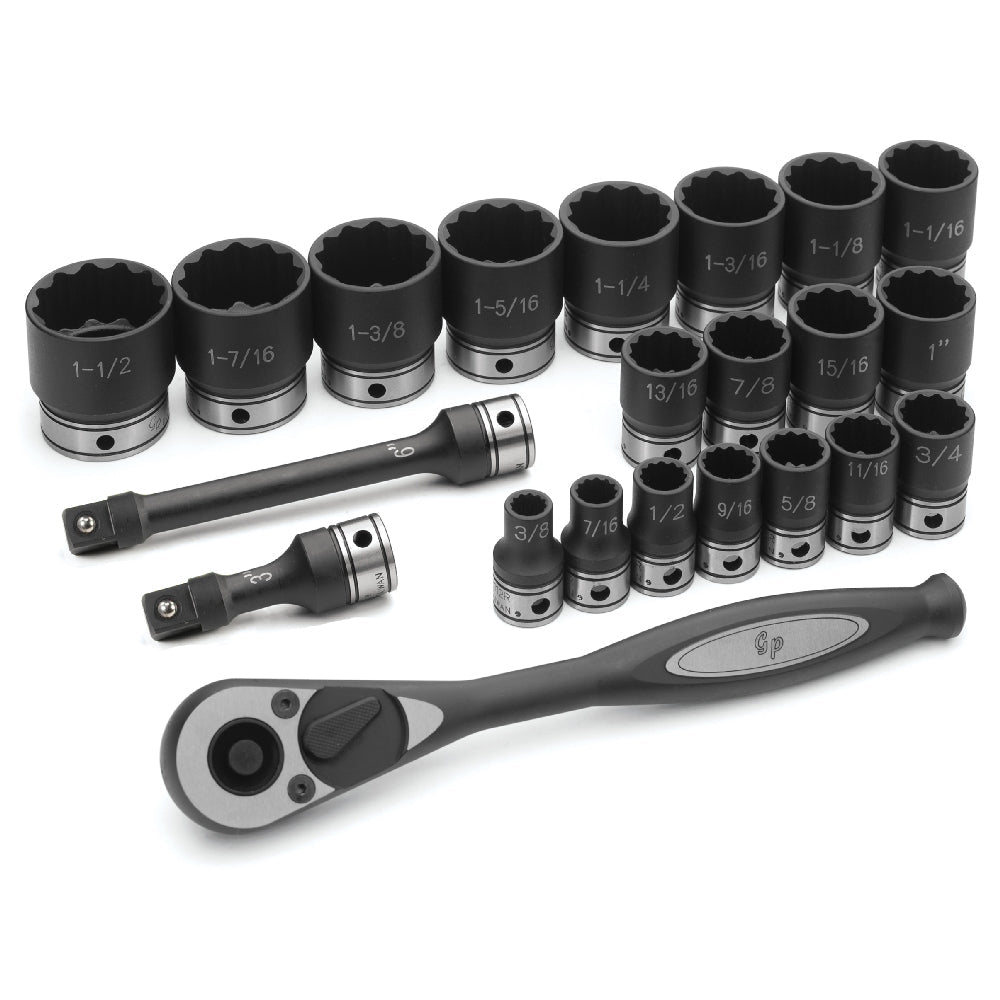 1/2" Dr. 22pc Fractional Duo - Socket Set - 12 Point - AAA Industrial Supply