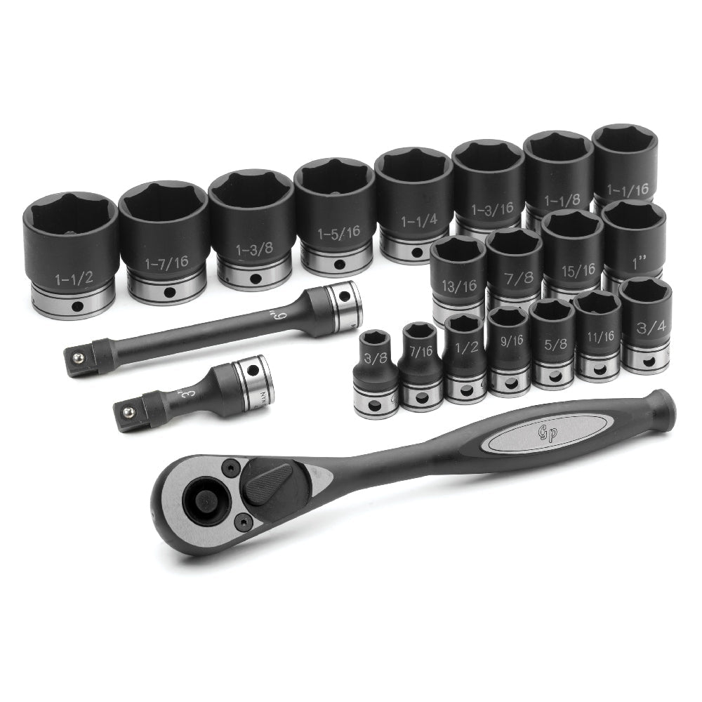 1/2" Dr. 22pc Fractional Duo - Socket Set - 6 Pt. - AAA Industrial Supply