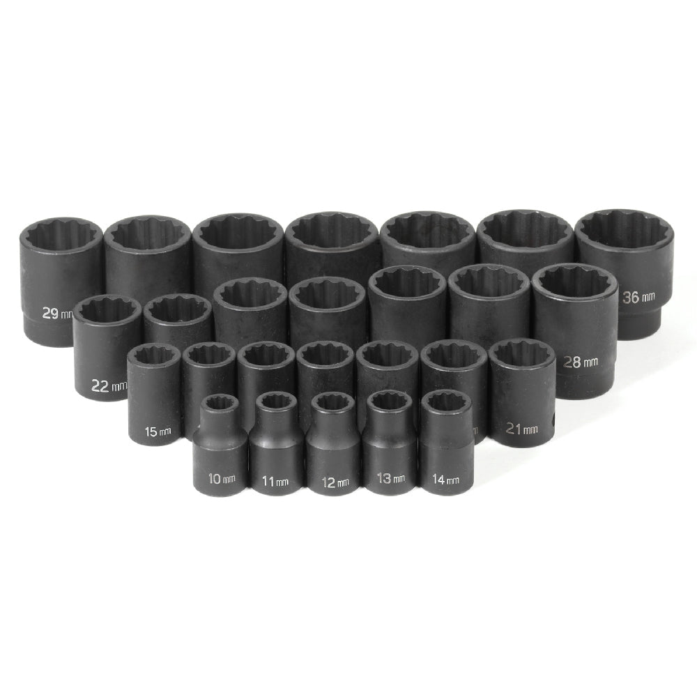 1/2" Dr. 26 Pc. Standard Length Metric Set - 12 Point - AAA Industrial Supply