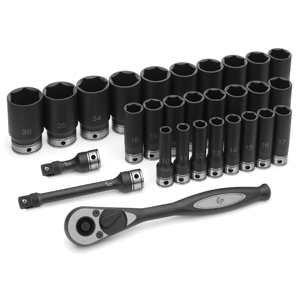 1/2" Dr. 29pc Metric Deep Duo - Socket Set - 6 Pt. - AAA Industrial Supply