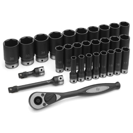 1/2" Dr. 29pc Metric Deep Duo - Socket Set - 6 Pt. - AAA Industrial Supply