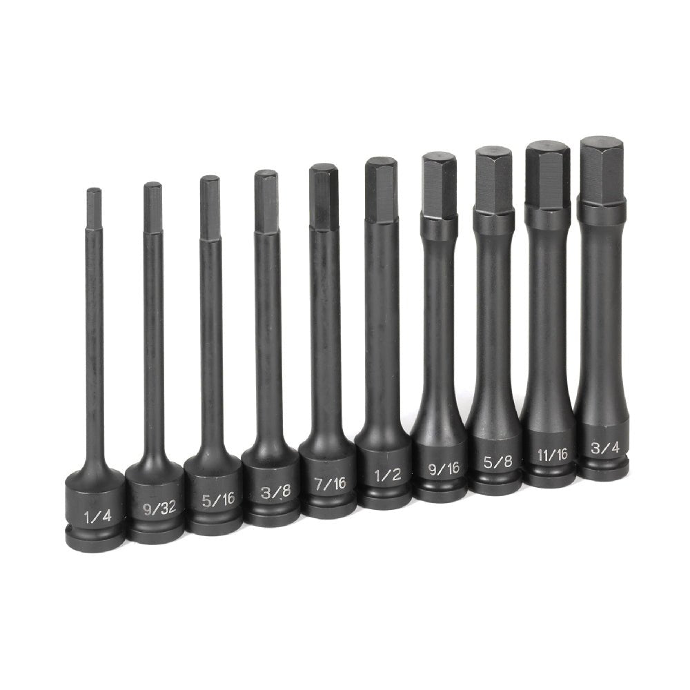 1/2" Drive 10 Pc. 6" Length Fractional Hex Driver Set - AAA Industrial Supply