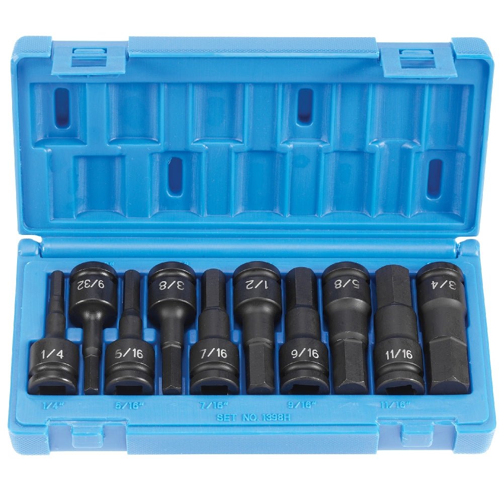 1/2" Drive 10 Piece Hex Driver Set - AAA Industrial Supply