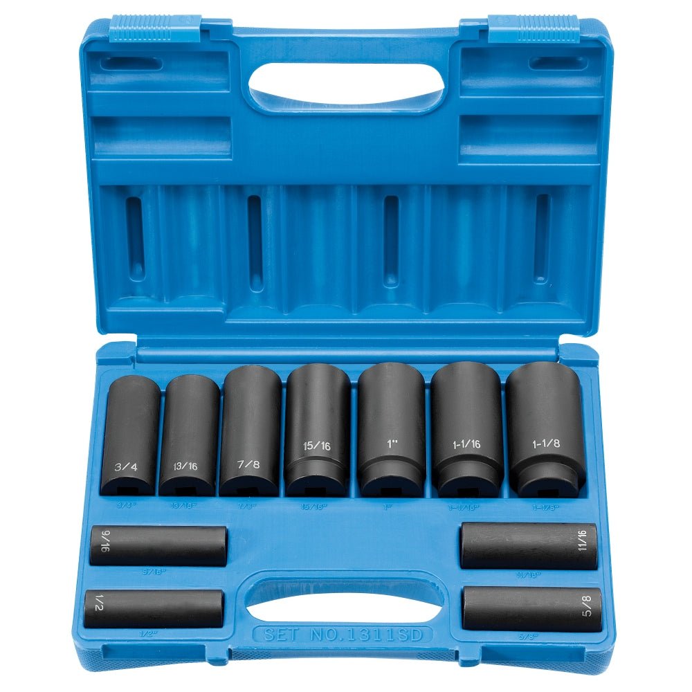 1/2" Drive 11 Piece Deep Set - 8 Point - AAA Industrial Supply