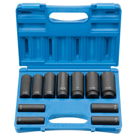 1/2" Drive 11 Piece Deep Set - 8 Point - AAA Industrial Supply