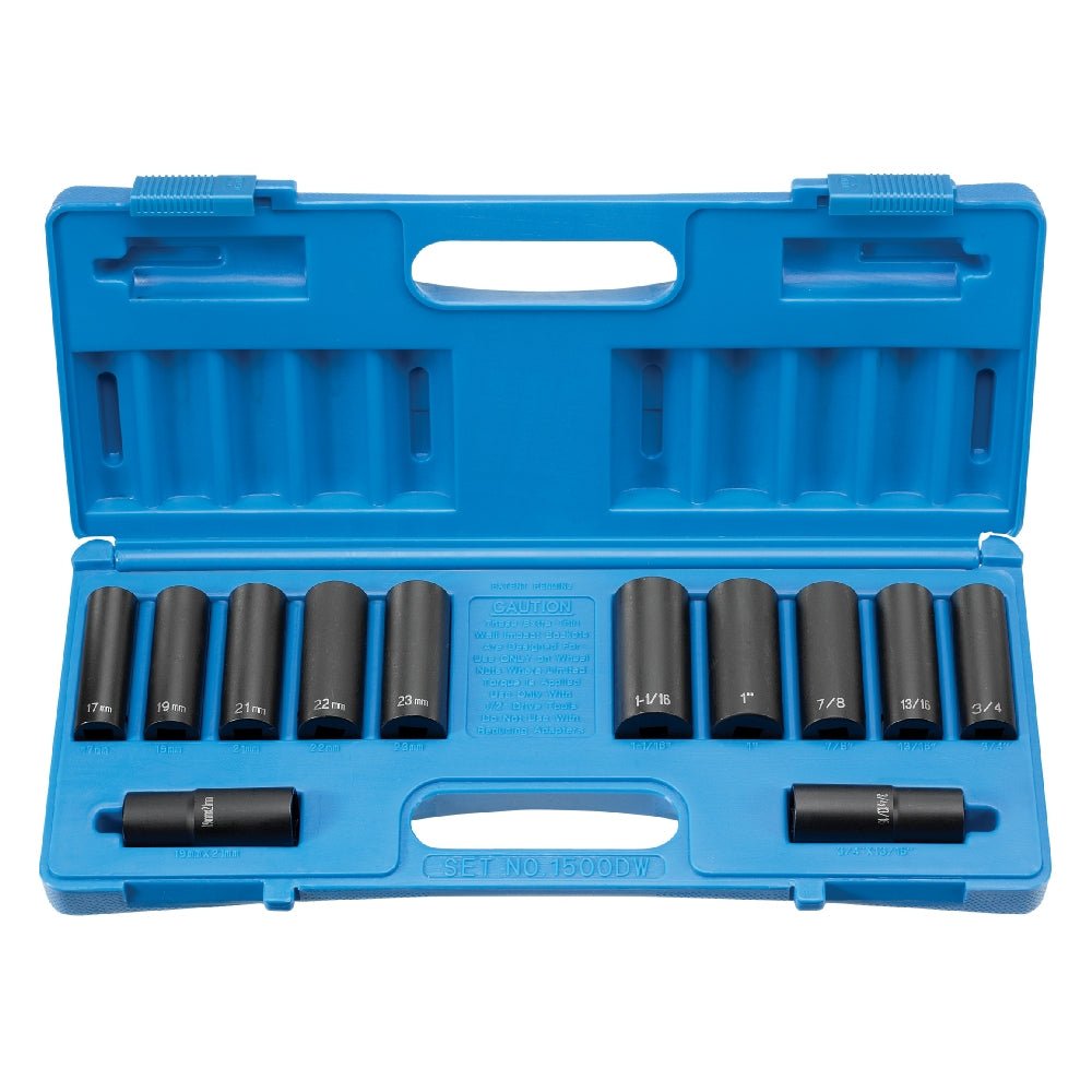 1/2" Drive 12 Piece Extra - Thin Wall Set - AAA Industrial Supply