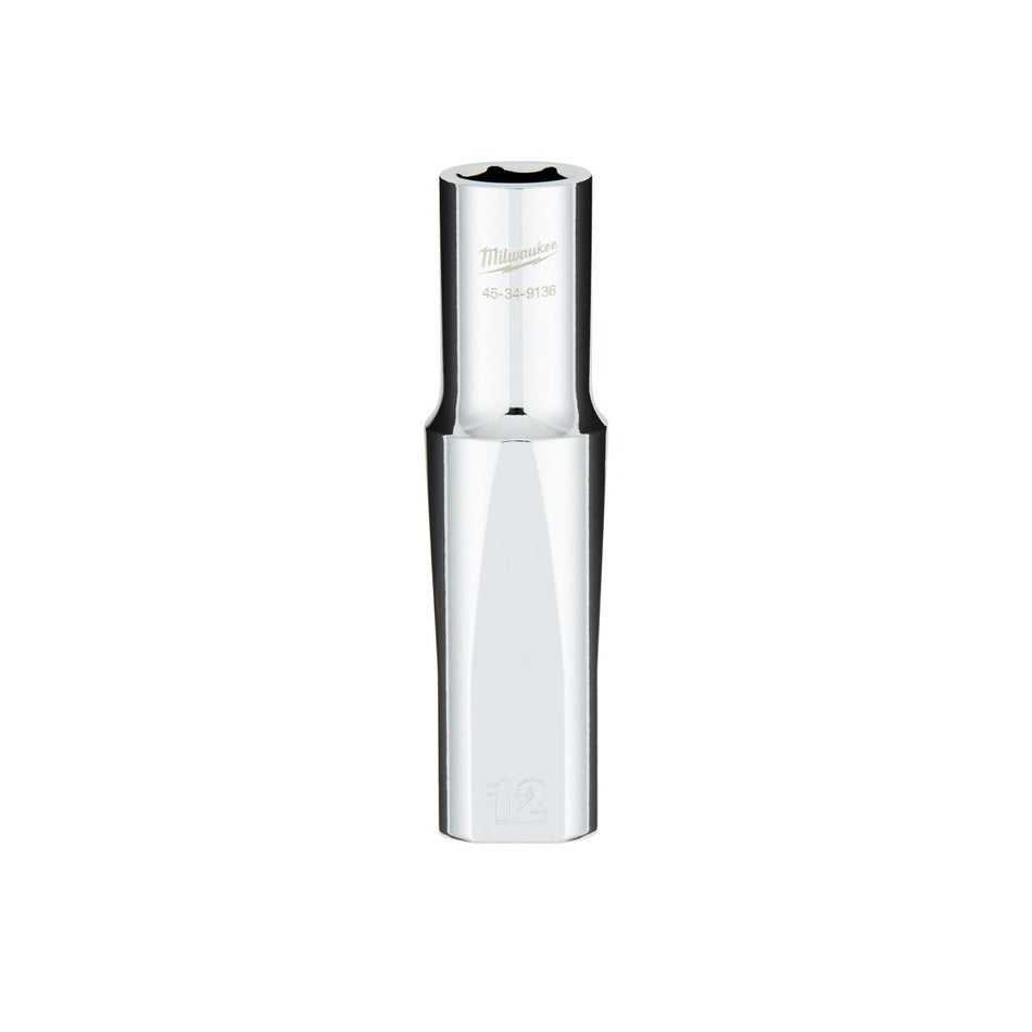 1/2" Drive 12MM Metric 6 - Point Deep Socket with FOUR FLAT™ Sides - AAA Industrial Supply