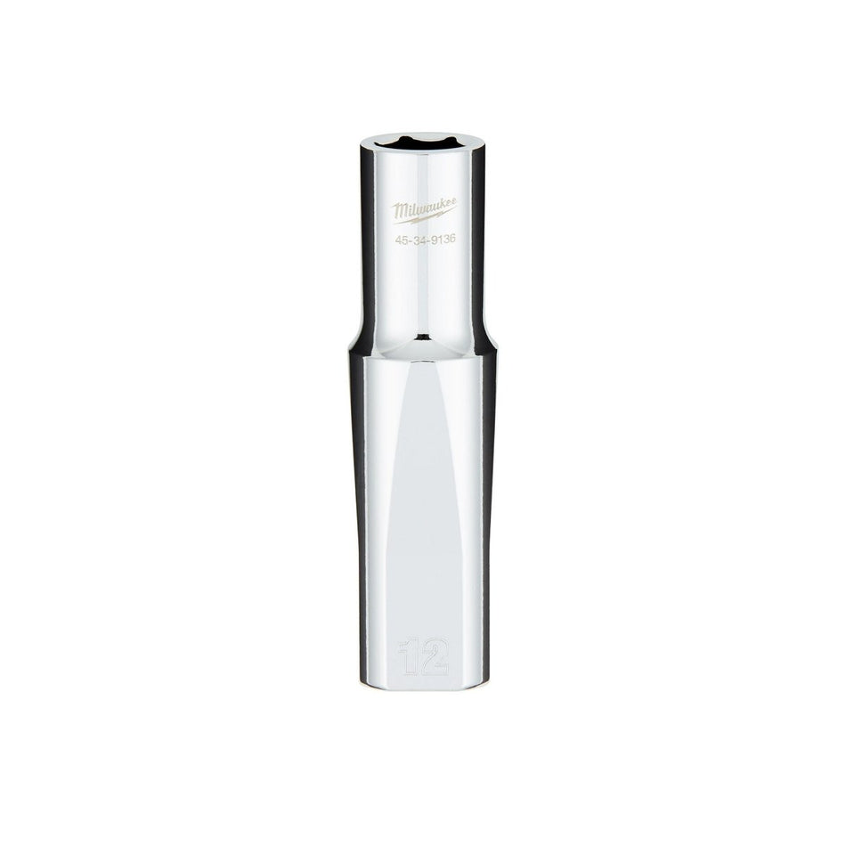 1/2" Drive 12MM Metric 6 - Point Deep Socket with FOUR FLAT™ Sides - AAA Industrial Supply