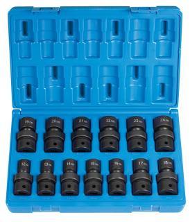 1/2" Drive 13 Pc. Standard Length Metric Univ. Set - AAA Industrial Supply