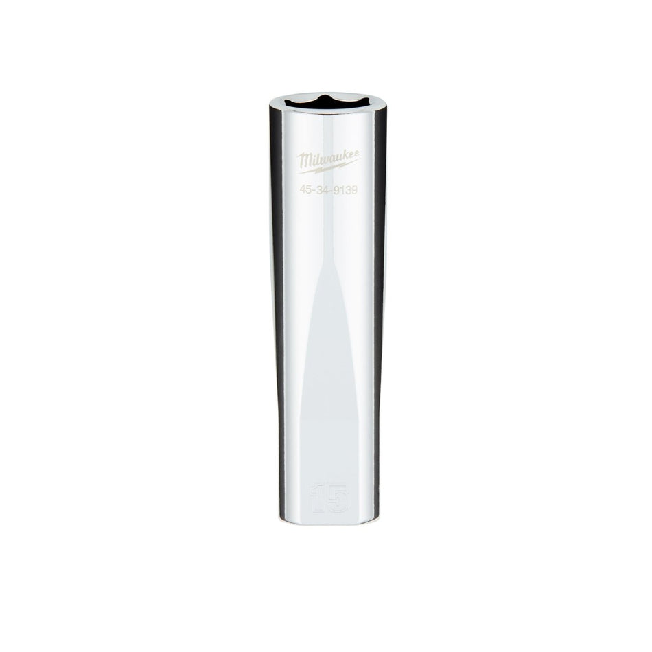 1/2" Drive 15MM Metric 6 - Point Deep Socket with FOUR FLAT™ Sides - AAA Industrial Supply