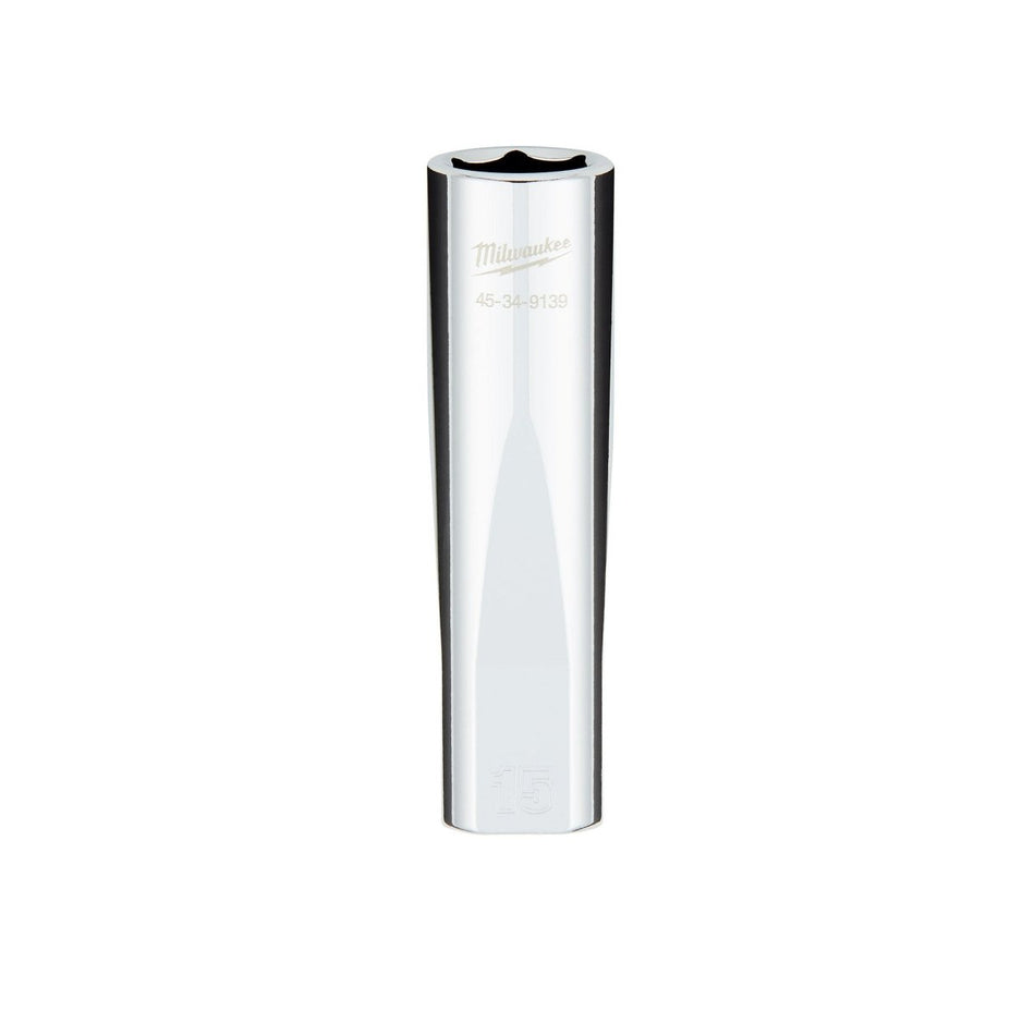 1/2" Drive 15MM Metric 6 - Point Deep Socket with FOUR FLAT™ Sides - AAA Industrial Supply