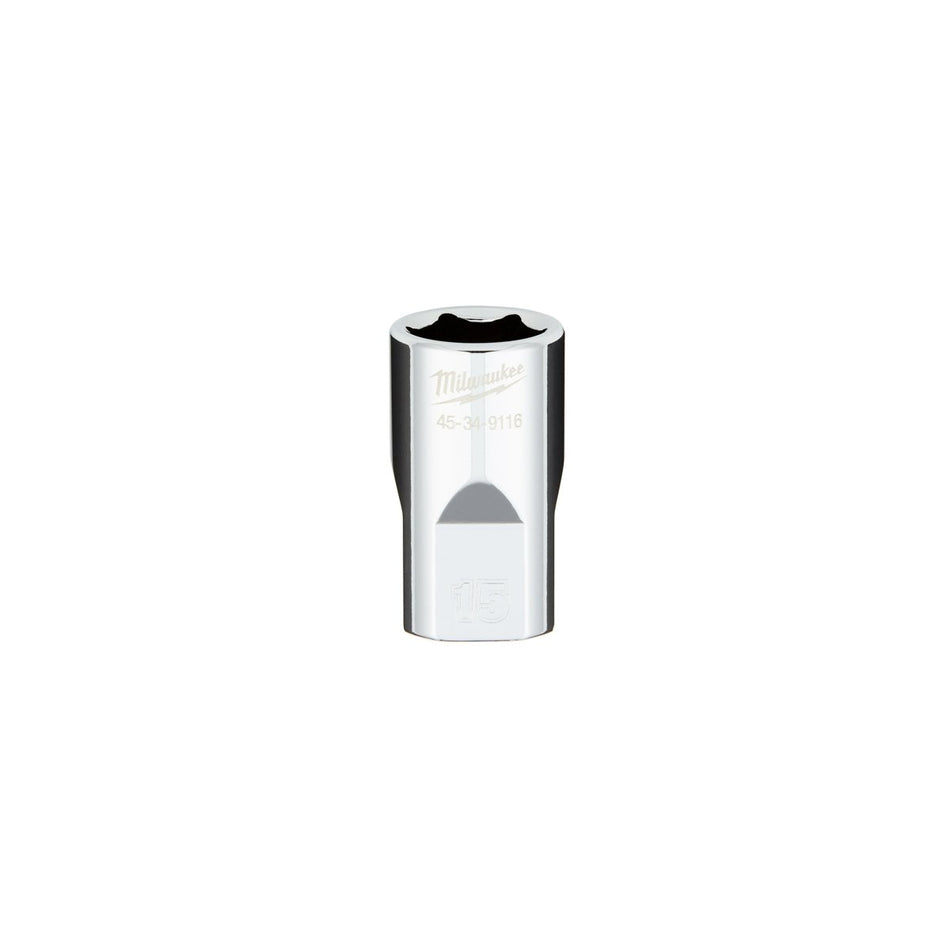 1/2" Drive 15MM Metric 6 - Point Socket with FOUR FLAT™ Sides - AAA Industrial Supply