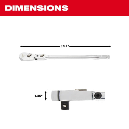 1/2" Drive 18" Flex Head Ratchet - AAA Industrial Supply