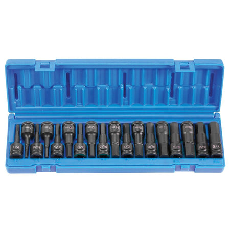 1/2" Drive 18 Pc. Combo Hex Driver SAE/Metric Set - AAA Industrial Supply