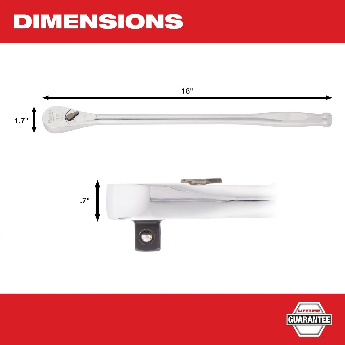 1/2" Drive 18" Ratchet - AAA Industrial Supply