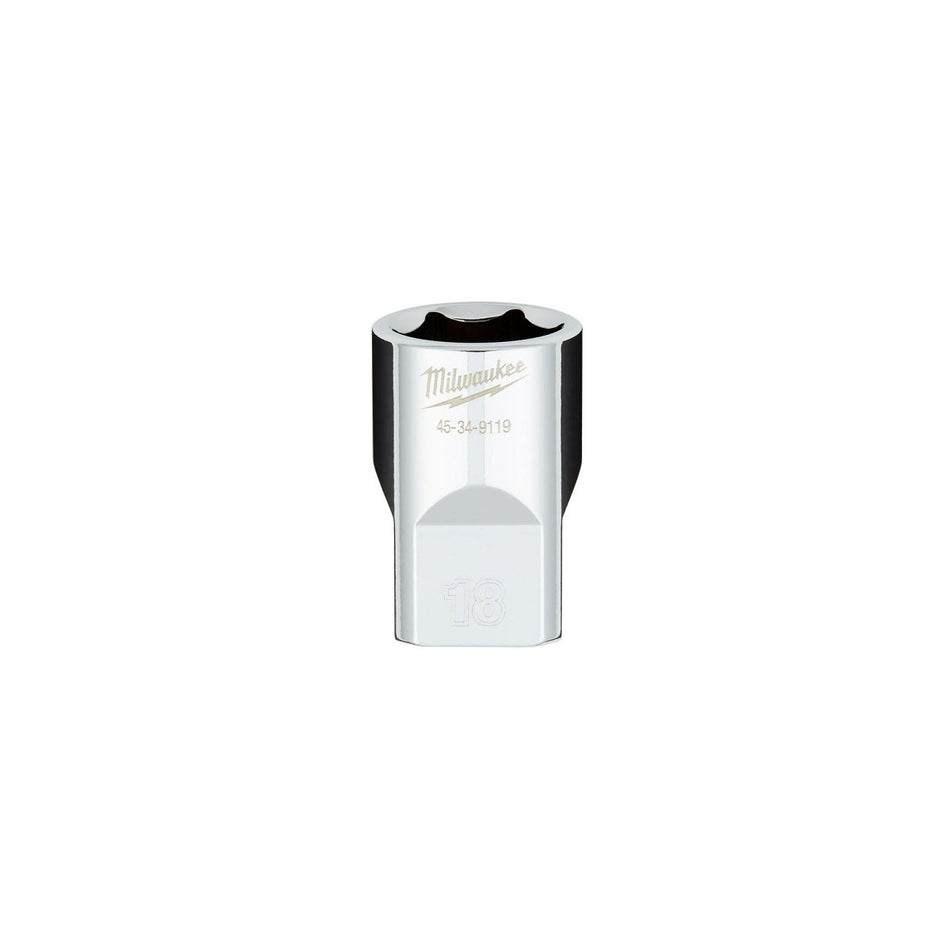 1/2" Drive 18MM Metric 6 - Point Socket with FOUR FLAT™ Sides - AAA Industrial Supply