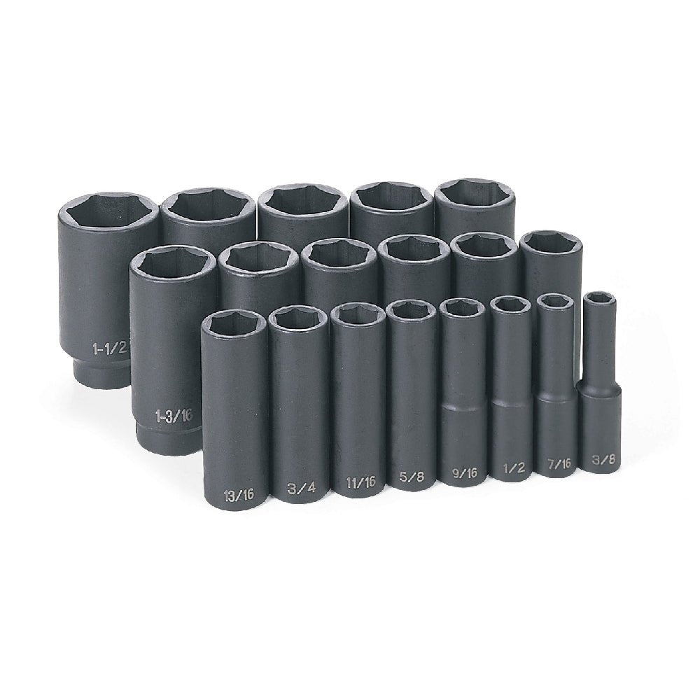 1/2" Drive 19 Pc. Deep Length Fractional Master Set - AAA Industrial Supply