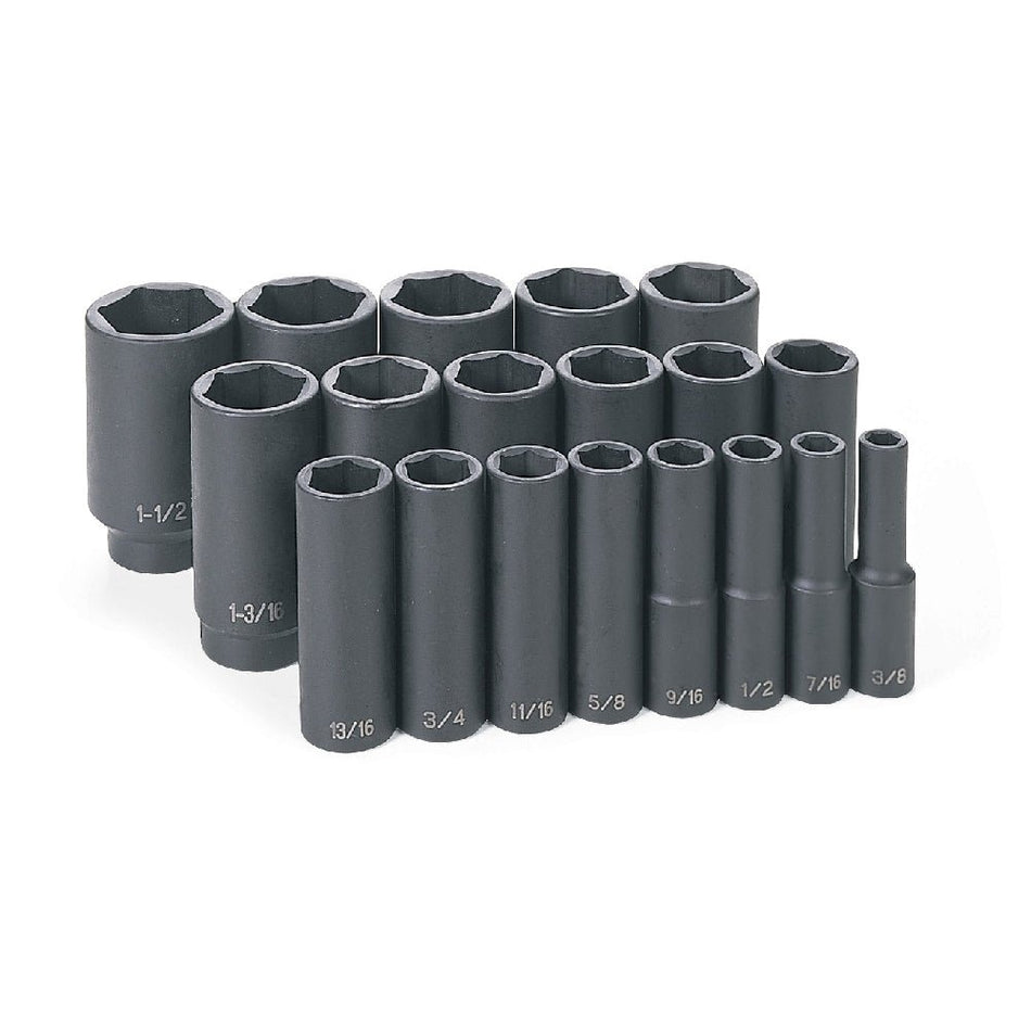 1/2" Drive 19 Pc. Deep Length Fractional Master Set - AAA Industrial Supply