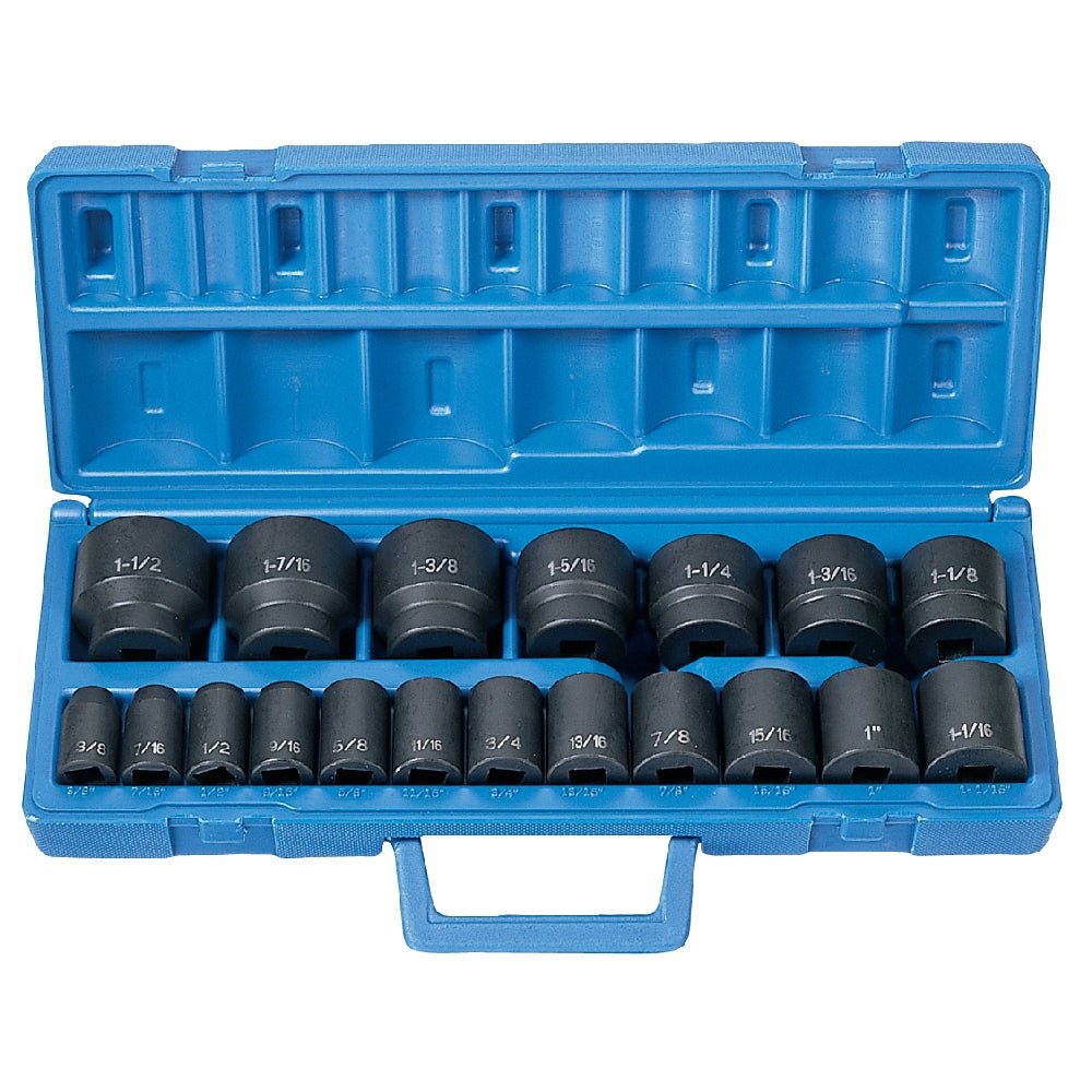 1/2" Drive 19 Pc. Standard Length Fract. Master Set - AAA Industrial Supply