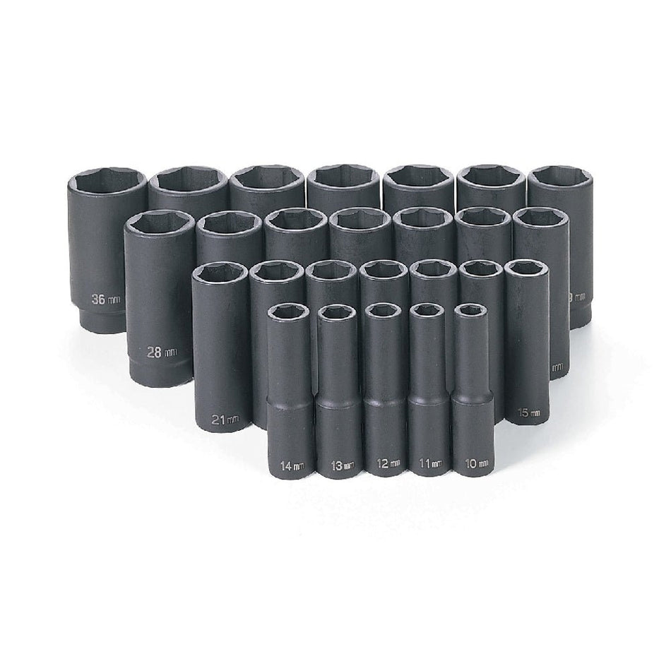 1/2" Drive 26 Pc. Deep Length Metric Master Set - AAA Industrial Supply