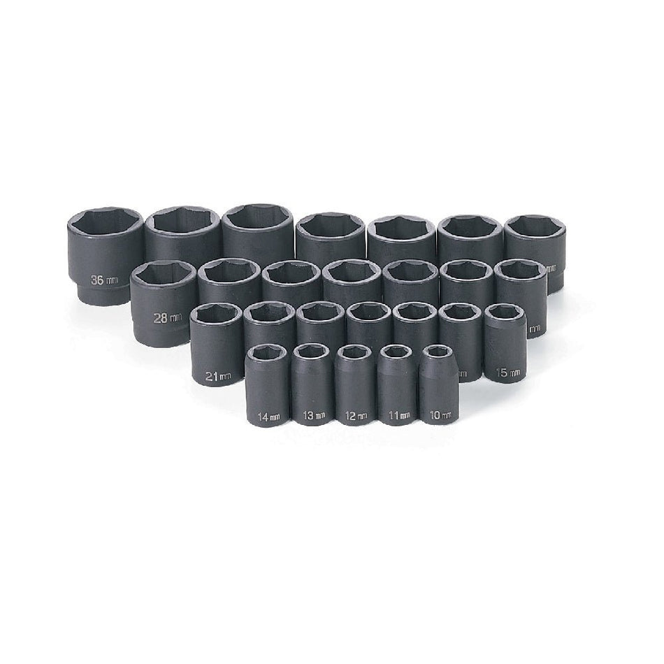 1/2" Drive 26 Pc. Standard Length Metric Master Set - AAA Industrial Supply
