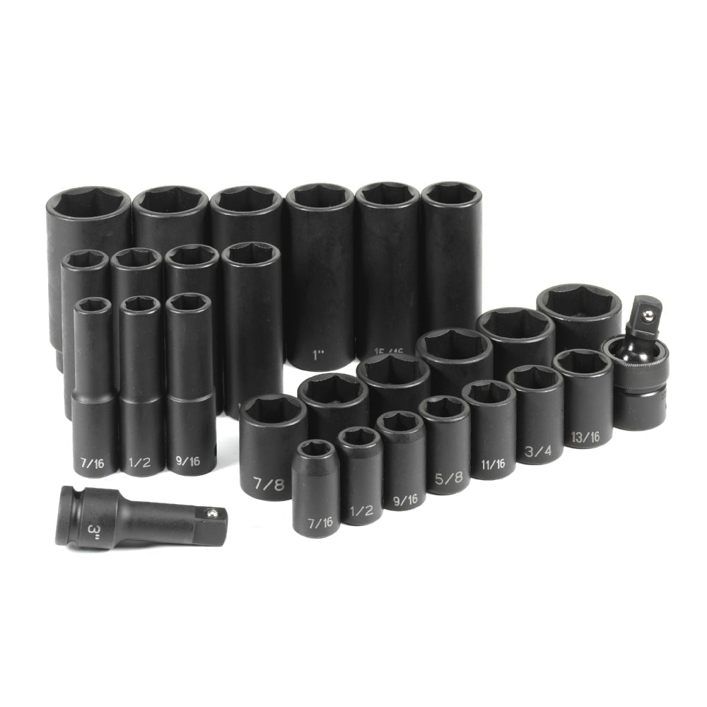 1/2" Drive 28 Pc. Standard/Deep Set - AAA Industrial Supply
