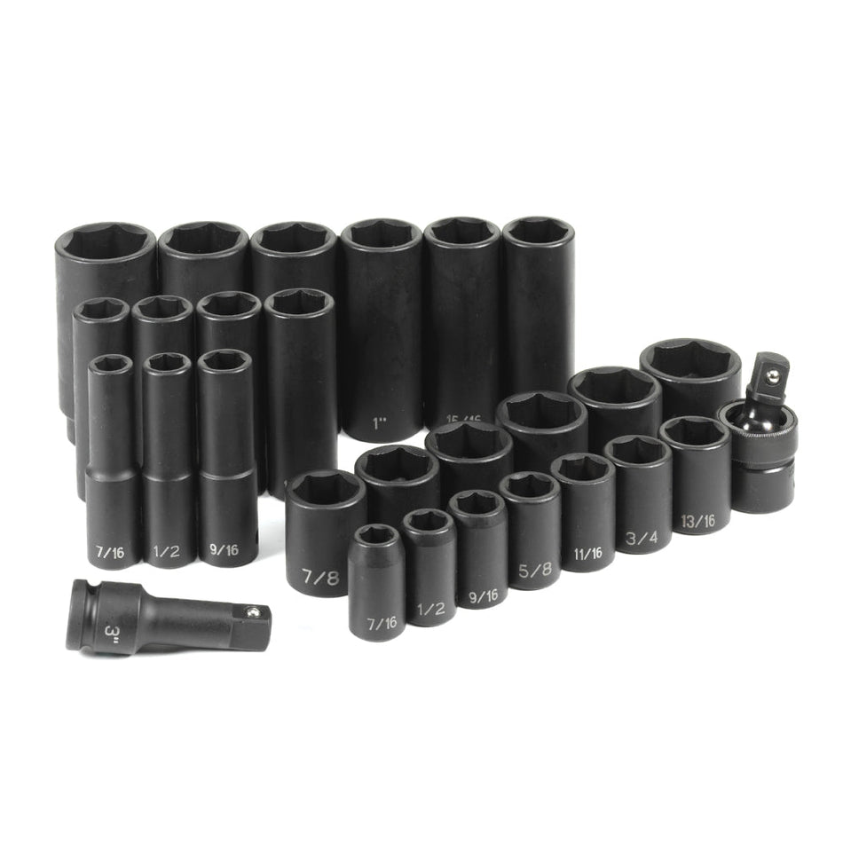 1/2" Drive 28 Pc. Standard/Deep Set - AAA Industrial Supply