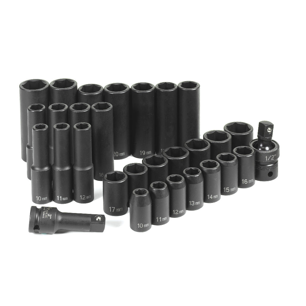 1/2" Drive 30 Piece Standard/Deep Metric Set - AAA Industrial Supply