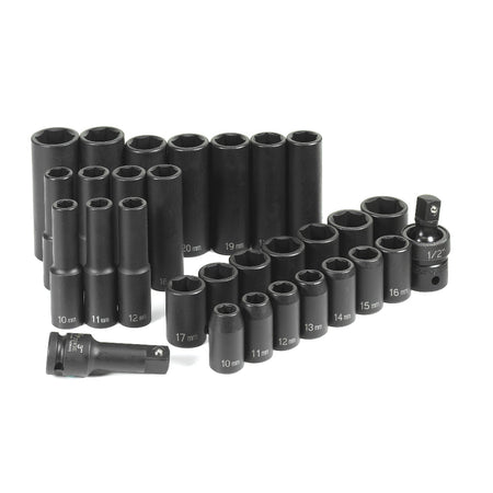 1/2" Drive 30 Piece Standard/Deep Metric Set - AAA Industrial Supply