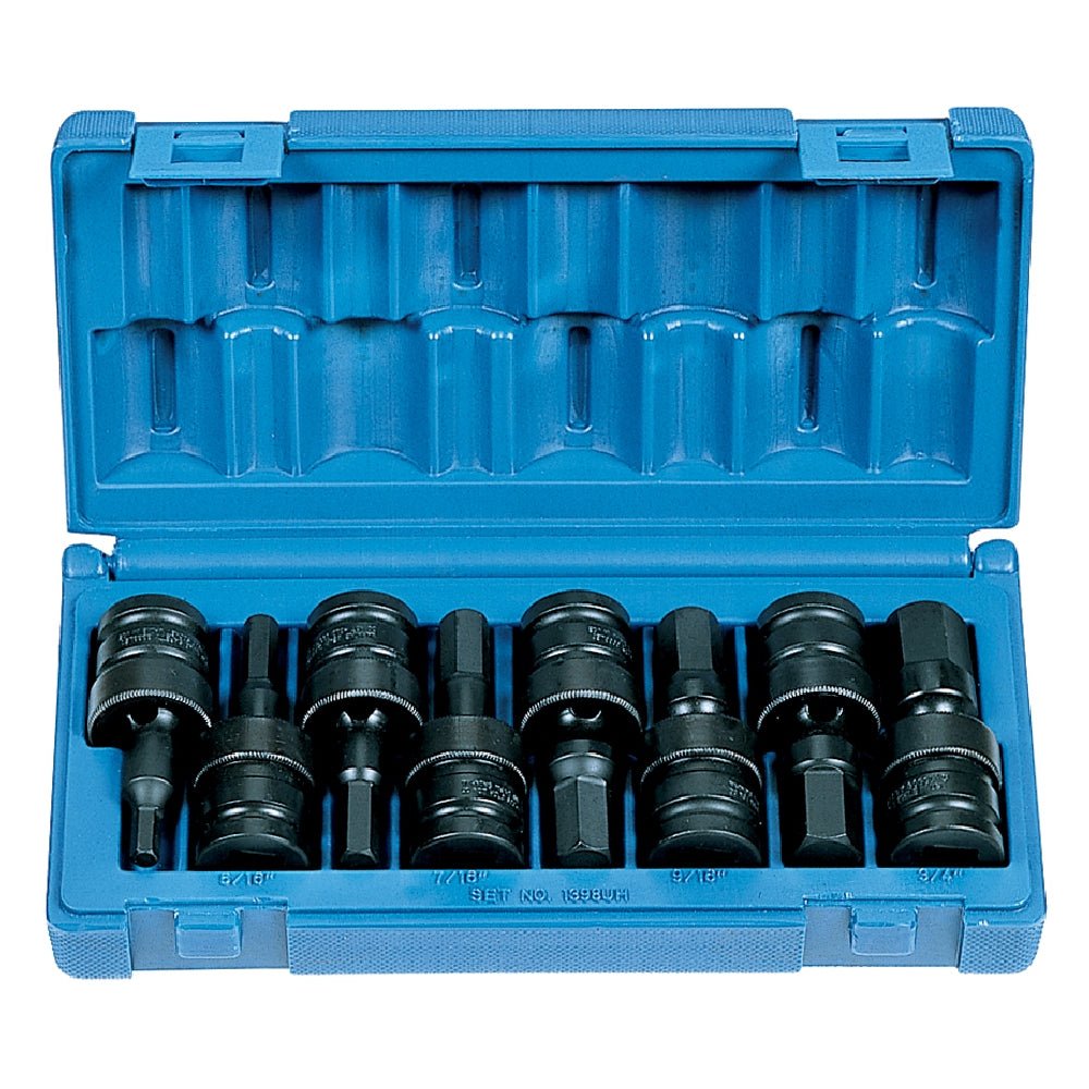 1/2" Drive 8 Piece Universal Hex Driver Set - AAA Industrial Supply