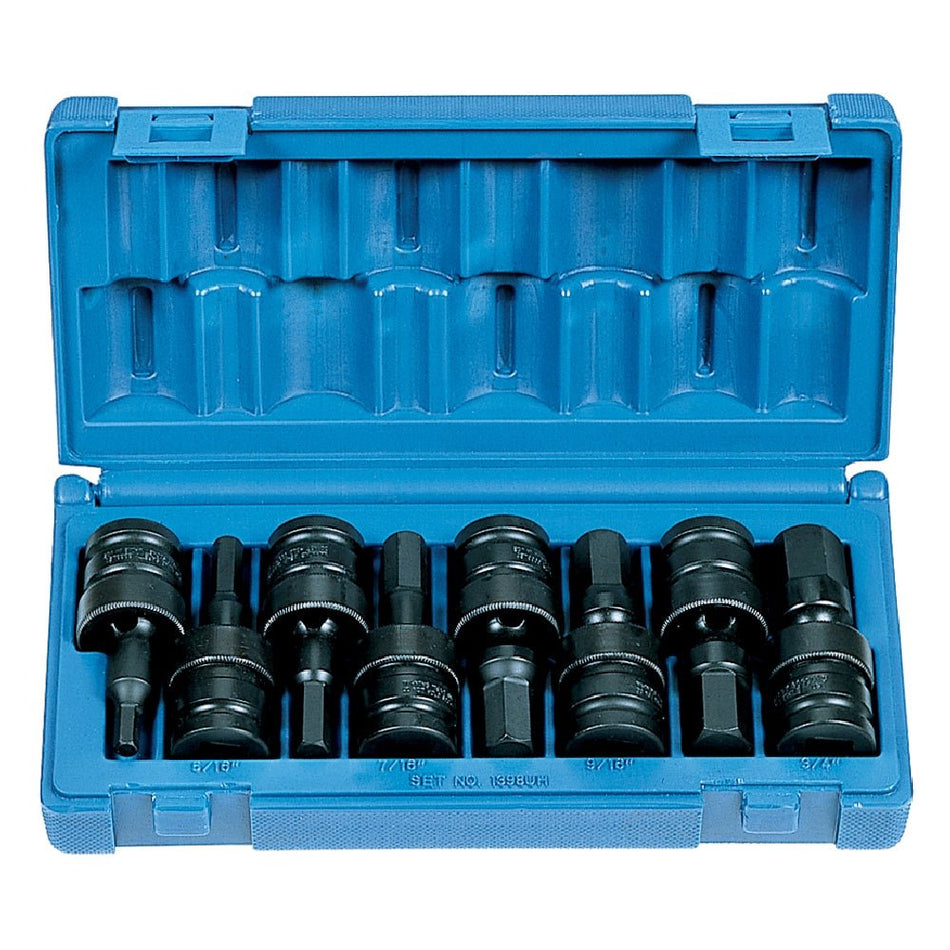 1/2" Drive 8 Piece Universal Hex Driver Set - AAA Industrial Supply
