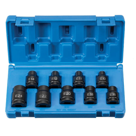 1/2" Drive 9 Piece External Star Impact Socket Set - AAA Industrial Supply