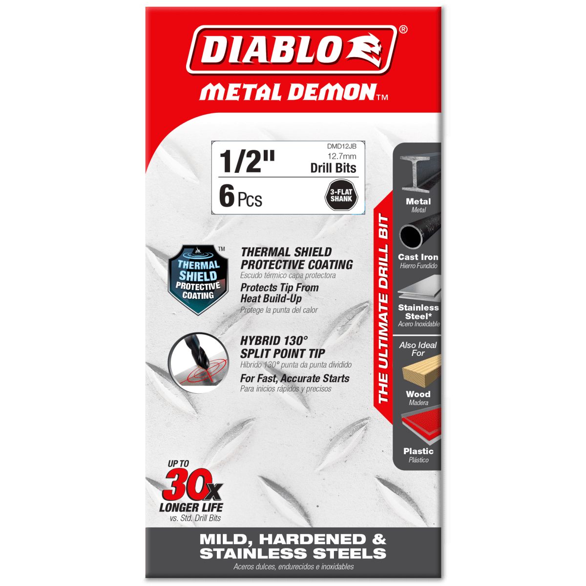 1/2" Metal Demon™ Drill Bits for Mild, Hardened and Stainless Steels - AAA Industrial Supply