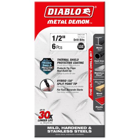 1/2" Metal Demon™ Drill Bits for Mild, Hardened and Stainless Steels - AAA Industrial Supply