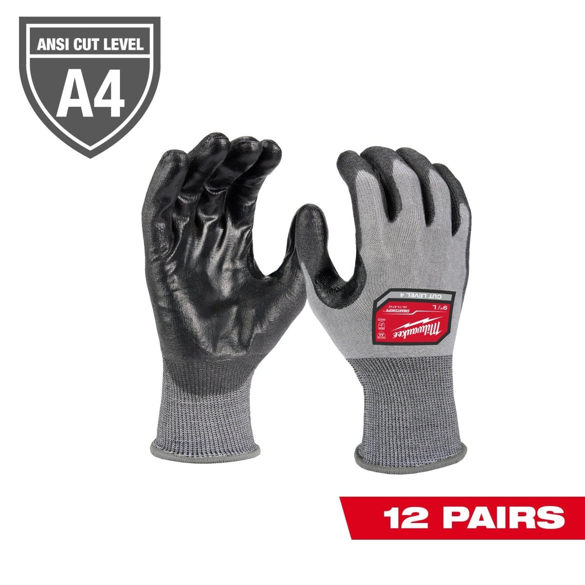 12 Pair Cut Level 4 High Dexterity Polyurethane Dipped Gloves - L - AAA Industrial Supply