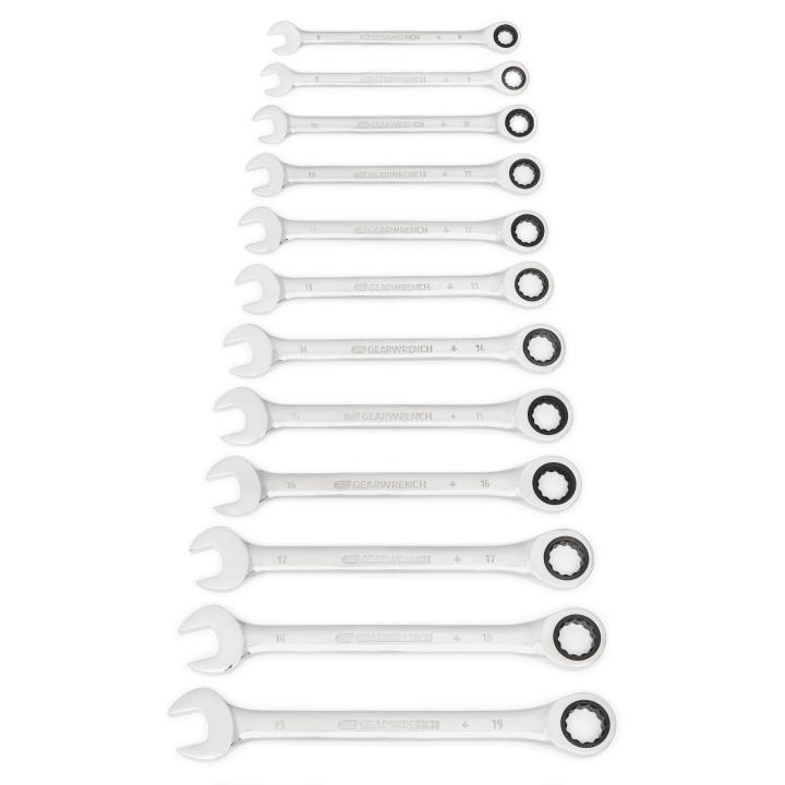 12 Piece 72 - Tooth 12 Point Ratcheting Combination Metric Wrench Set - AAA Industrial Supply