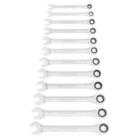 12 Piece 72 - Tooth 12 Point Ratcheting Combination Metric Wrench Set - AAA Industrial Supply