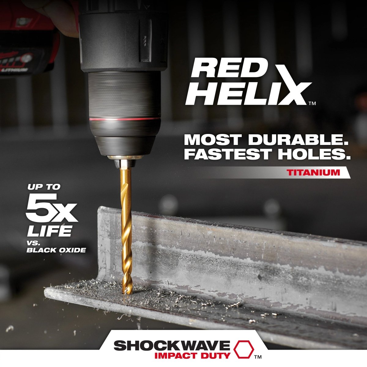 1/2" SHOCKWAVE™ Impact Duty RED HELIX™ Titanium Drill Bit - AAA Industrial Supply