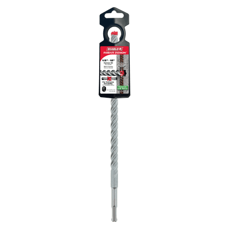 1/2" x 10" x 12" Rebar Demon™ SDS - Plus 4 - Cutter Full Carbide Head Hammer Drill Bit - AAA Industrial Supply