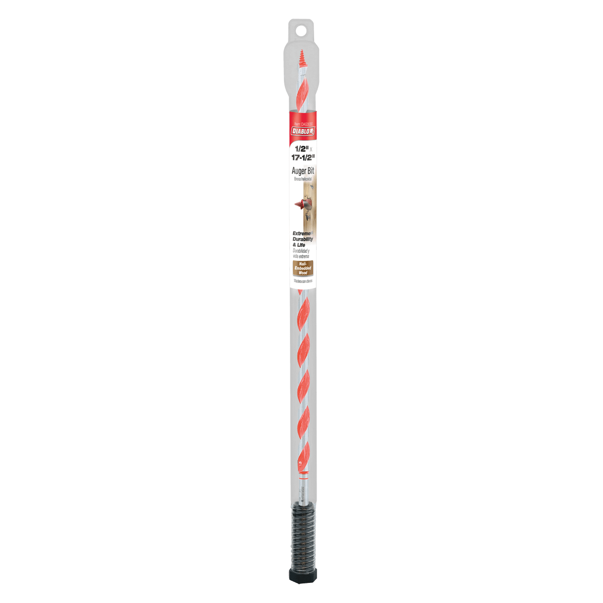 1/2" x 17 - 1/2" Auger Bit for Wood & Nail - Embedded Wood - AAA Industrial Supply
