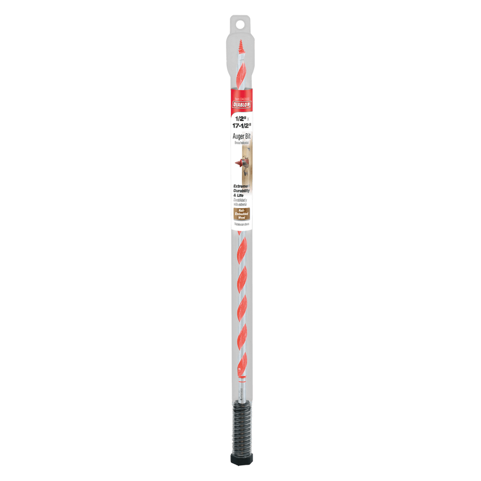 1/2" x 17 - 1/2" Auger Bit for Wood & Nail - Embedded Wood - AAA Industrial Supply