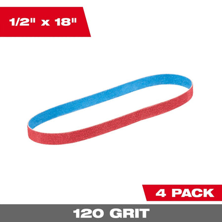 1/2” x 18” 120 Grit Bandfile Belts – 4 pack - AAA Industrial Supply