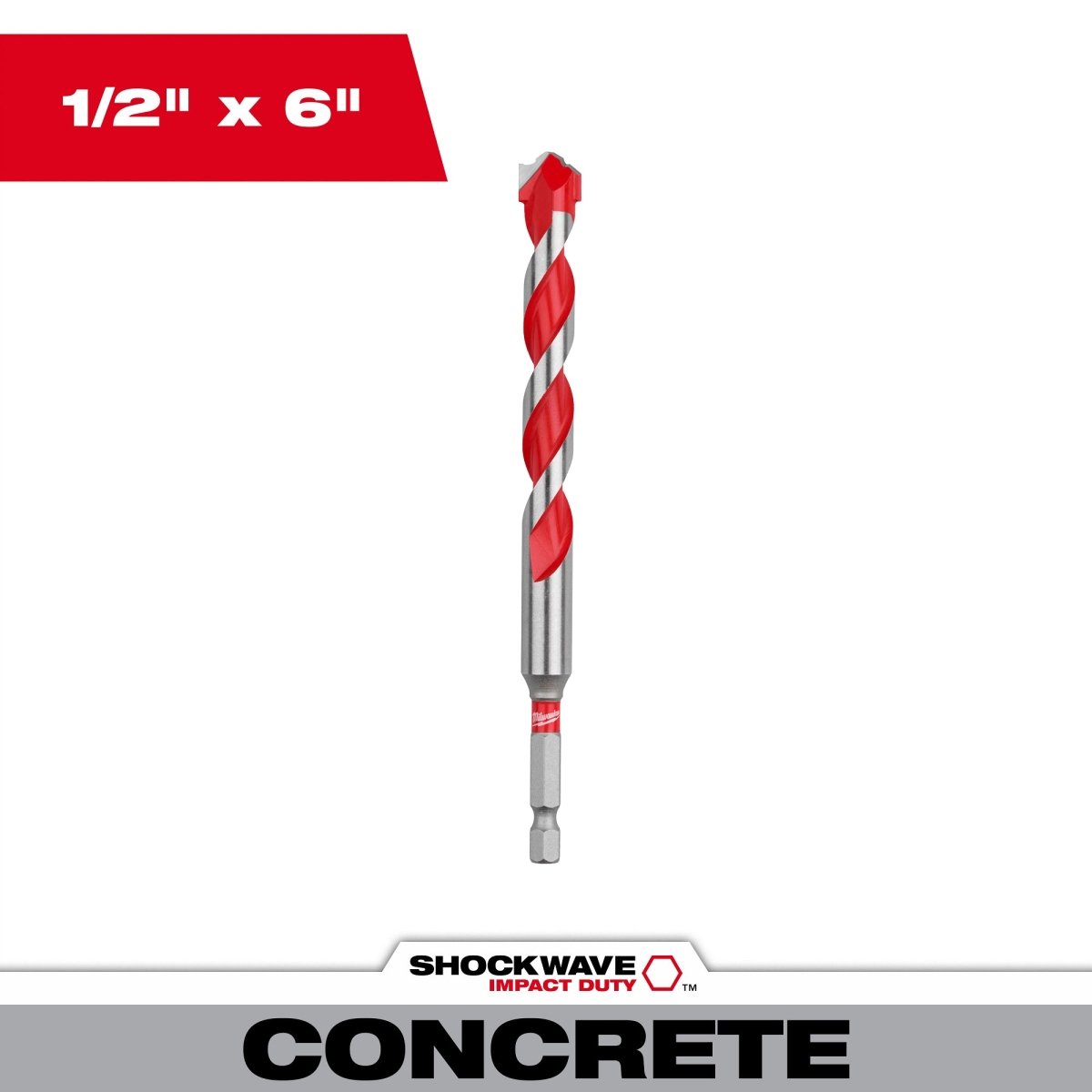 1/2" x 4" x 6" SHOCKWAVE™ Impact Duty Carbide Hammer Drill Bit with POWER TIP™ - AAA Industrial Supply